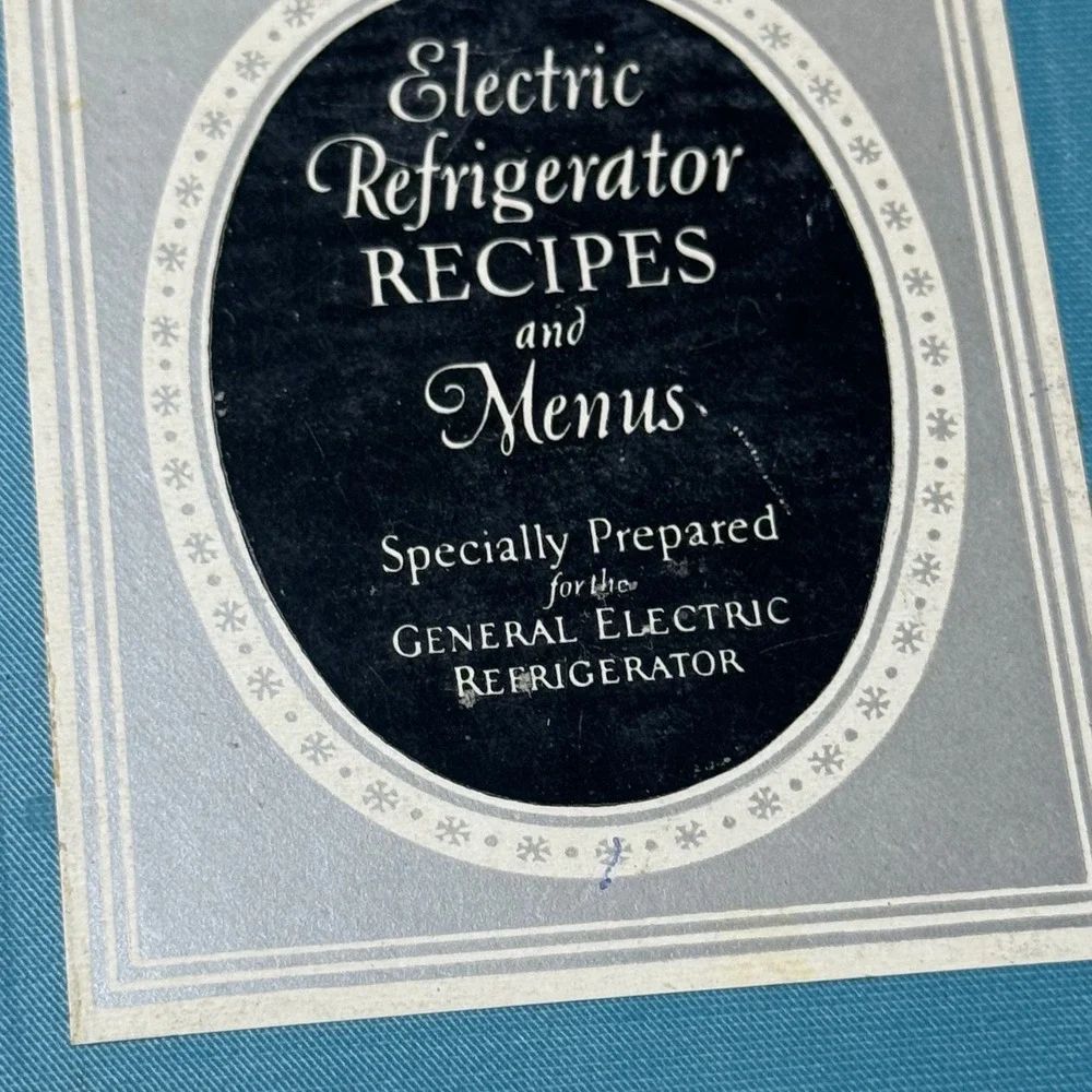 Vintage‎ General Electric Electric Refrigerator Recipes and Menus Cookbook 1930s
